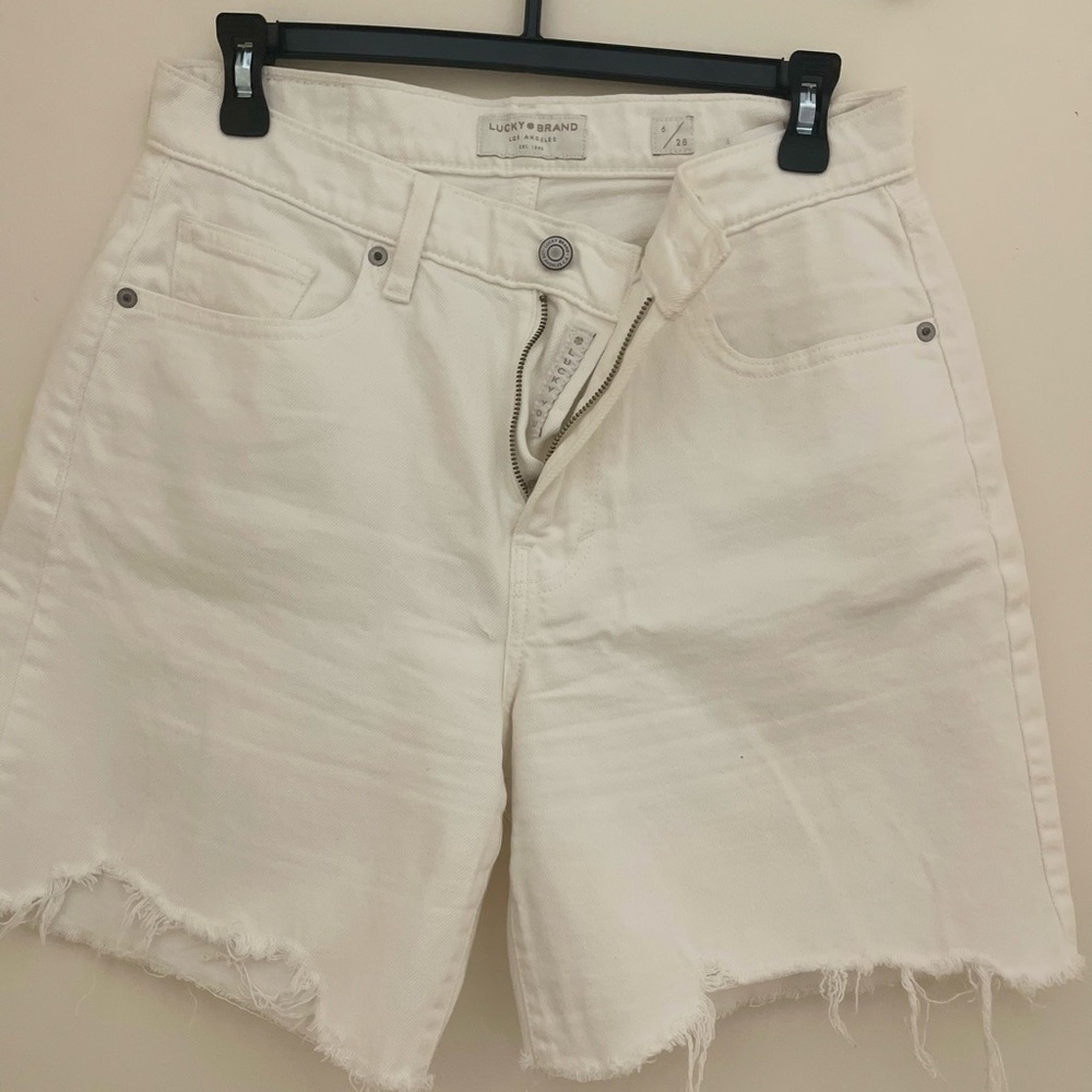 Lucky Brand White Distressed Jean Shorts